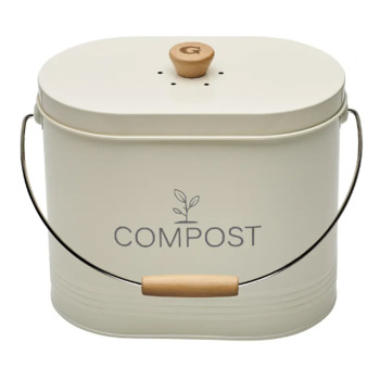 Seau à Compost Ovale 7L avec filtre - beige