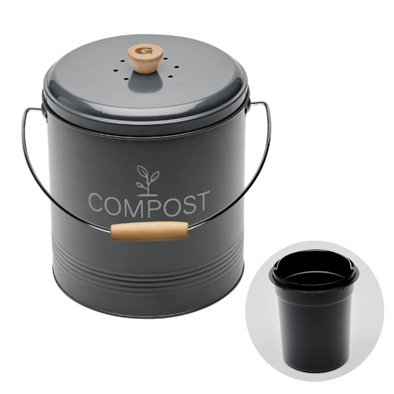 Seau à Compost 4.5 L avec filtre et seau - Anthracite