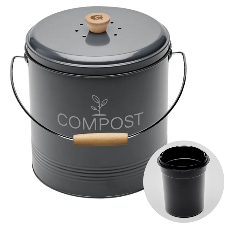 Seau à Compost 4.5 L avec filtre et seau - Anthracite