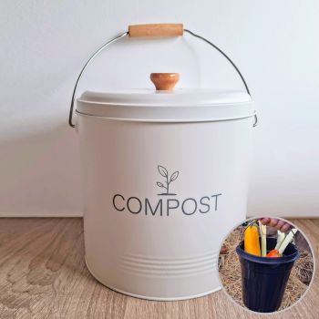 Seau à Compost 4.5 L avec filtre et seau - Blanc