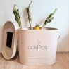 Seau à Compost Ovale 7L avec filtre - beige