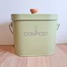 Seau à Compost Ovale 3L avec Filtre - Vert Sauge