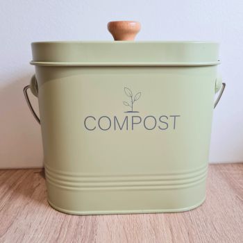 Seau à Compost Ovale 7L avec filtre - Vert Sauge