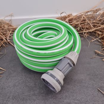 Tuyau d'arrosage vert extensible avec douchette 6 jets (5-15m)