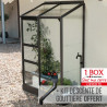 Serre de jardin MÉLISSA adossée 0,90 m² - en verre trempé Aluminium laqué gris anthracite